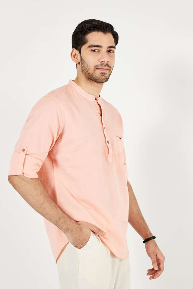 Solid-Blended-Fabric-Regular-Fit-Men-s-Kurta