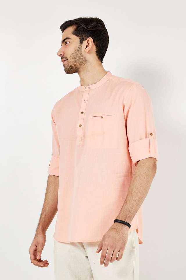 Solid-Blended-Fabric-Regular-Fit-Men-s-Kurta