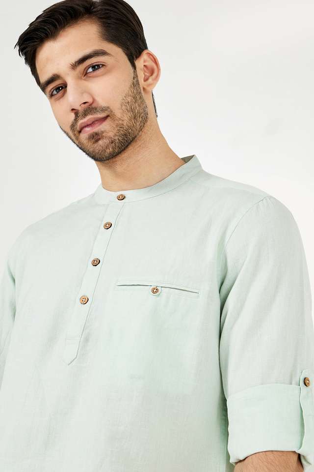 Solid-Blended-Fabric-Regular-Fit-Men-s-Kurta