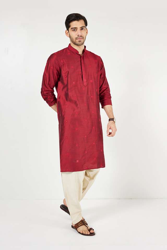 Embroidered-Blended-Fabric-Regular-Fit-Men-s-Kurta