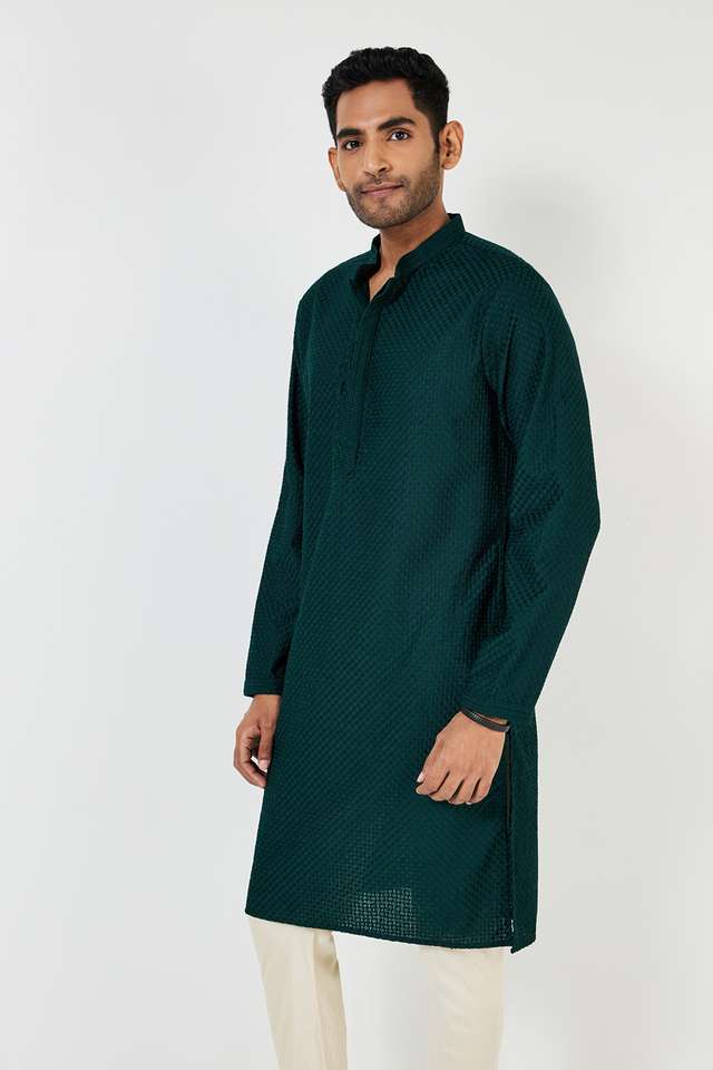 Solid-Blended-Fabric-Regular-Fit-Men-s-Kurta