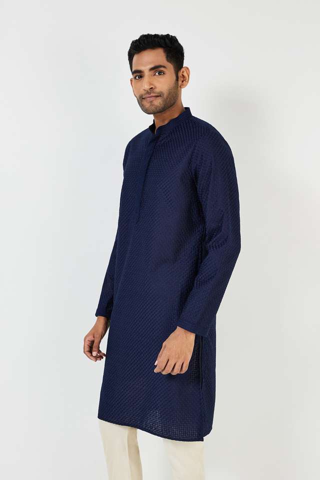 Solid-Blended-Fabric-Regular-Fit-Men-s-Kurta
