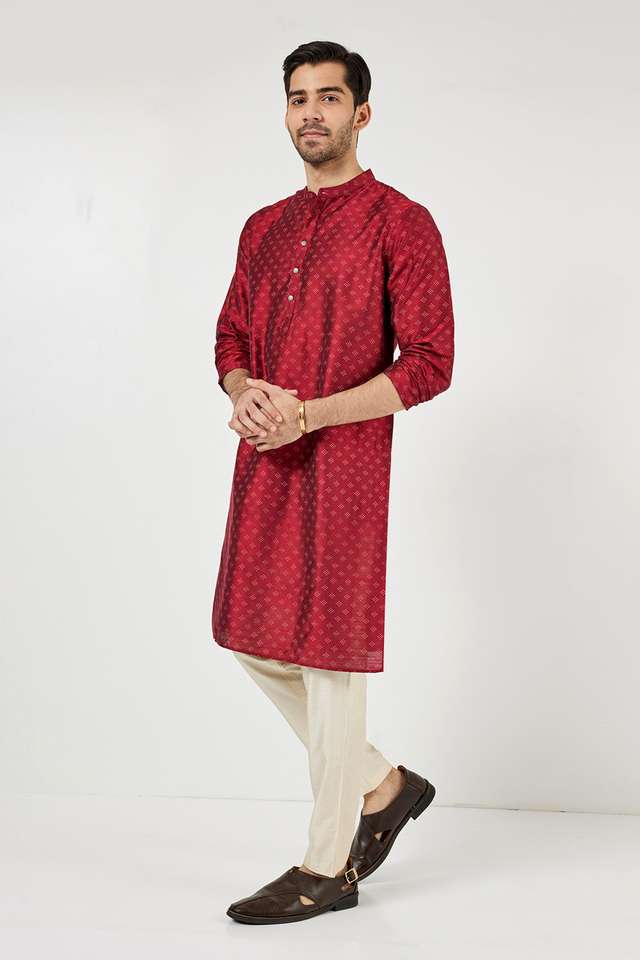 Printed-Blended-Fabric-Regular-Fit-Men-s-Kurta