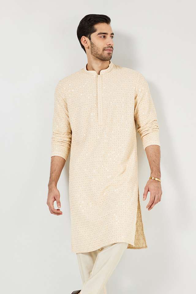 Sequinned-Blended-Fabric-Regular-Fit-Men-s-Kurta