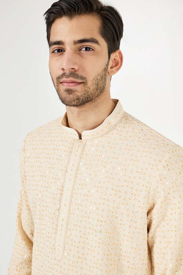 Sequinned-Blended-Fabric-Regular-Fit-Men-s-Kurta