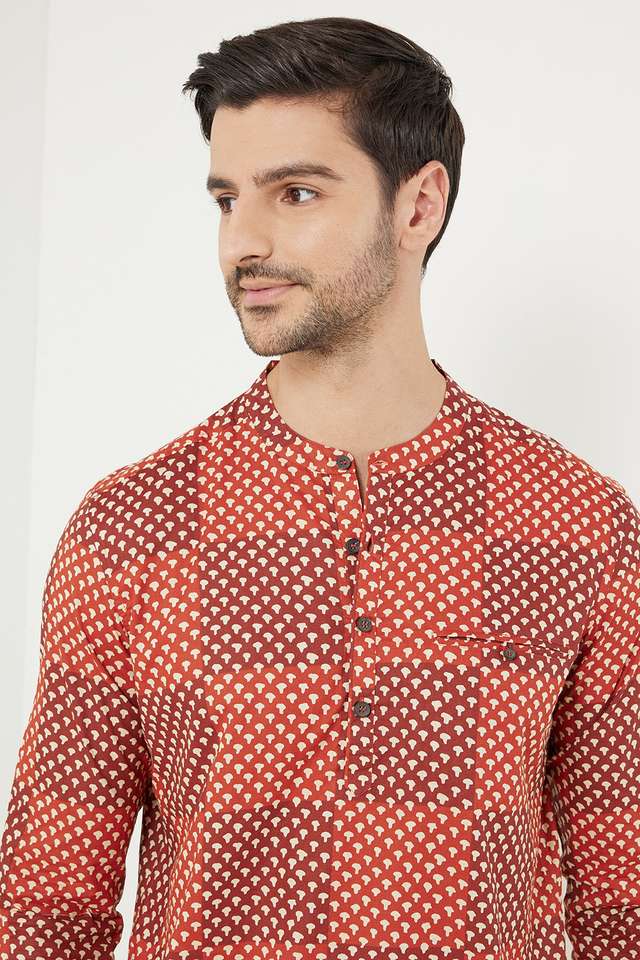 Printed-Cotton-Regular-Fit-Men-s-Short-Kurta