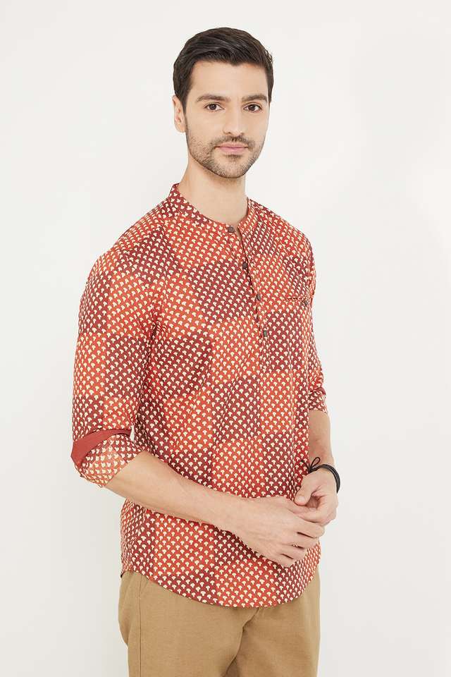 Printed-Cotton-Regular-Fit-Men-s-Short-Kurta