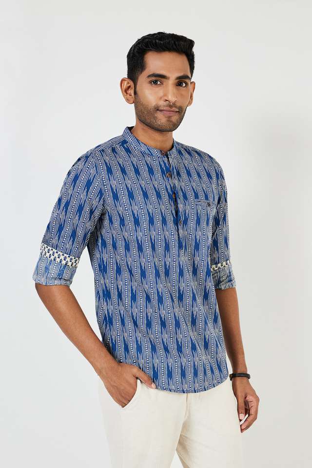 Printed-Cotton-Regular-Fit-Men-s-Short-Kurta