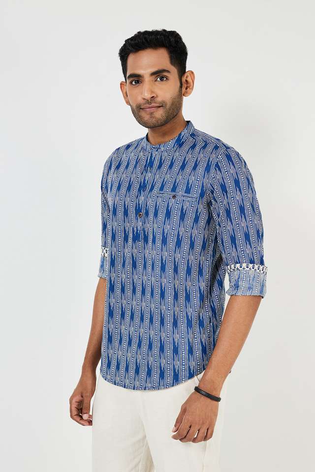 Printed-Cotton-Regular-Fit-Men-s-Short-Kurta