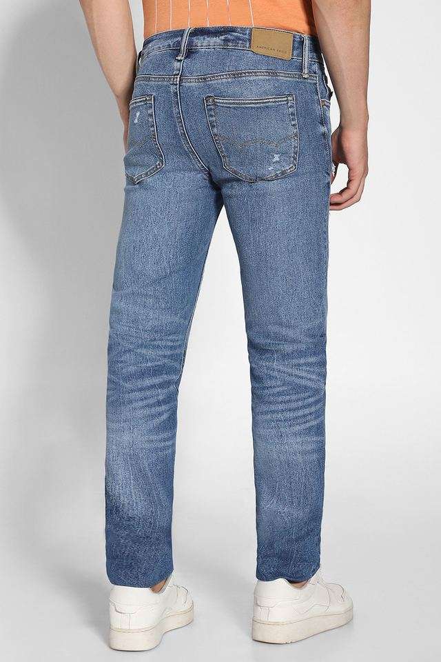 Light-Wash-Polyester-Cotton-Skinny-Fit-Men-s-Jeans