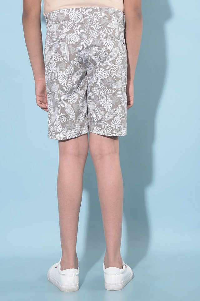 Buy Crimsoune Club Olive Floral Cotton Slim Fit Boys Shorts