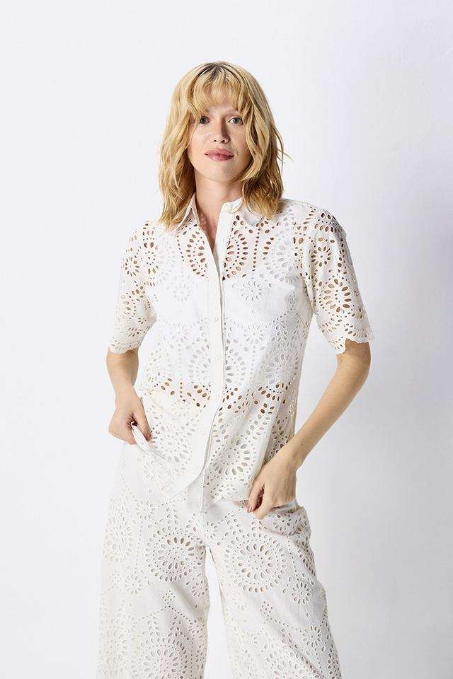 Solid Cotton Collared Women's Top-image-12