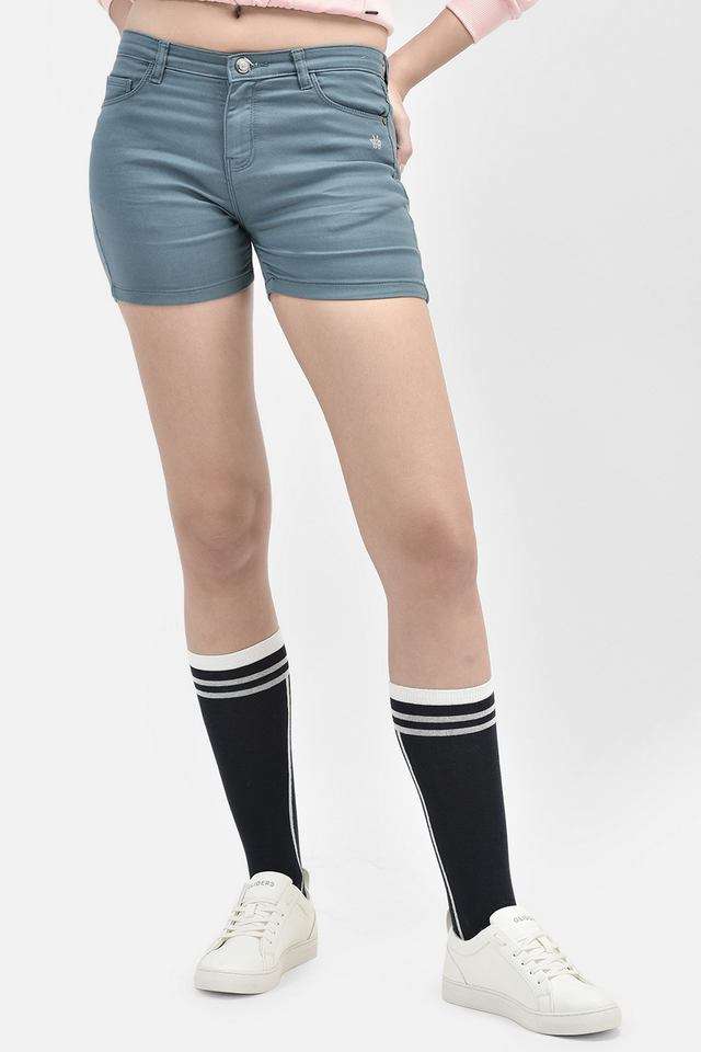 crimsoune club Slim Fit Above Knee Blended Fabric Women's Casual Wear Shorts-picture-38