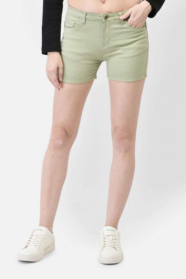 crimsoune club Slim Fit Mid Thigh Blended Fabric Women's Casual Wear Shorts-picture-12