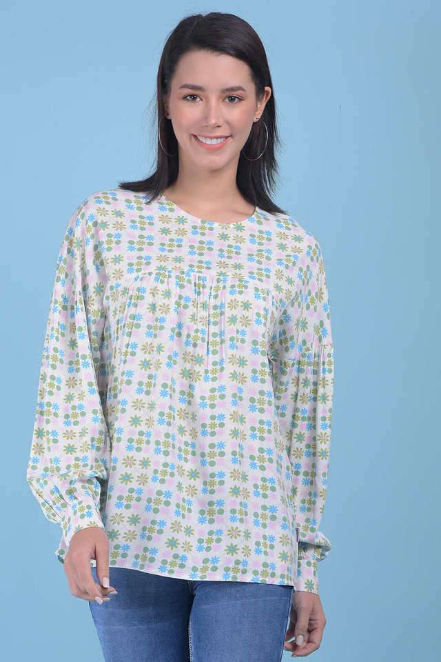 crimsoune club Floral Viscose Round Neck Women Top-picture-43