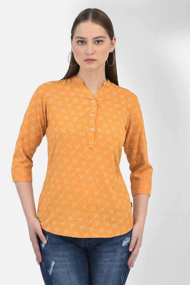 crimsoune club Printed Viscose V-Neck Women's Top-picture-38