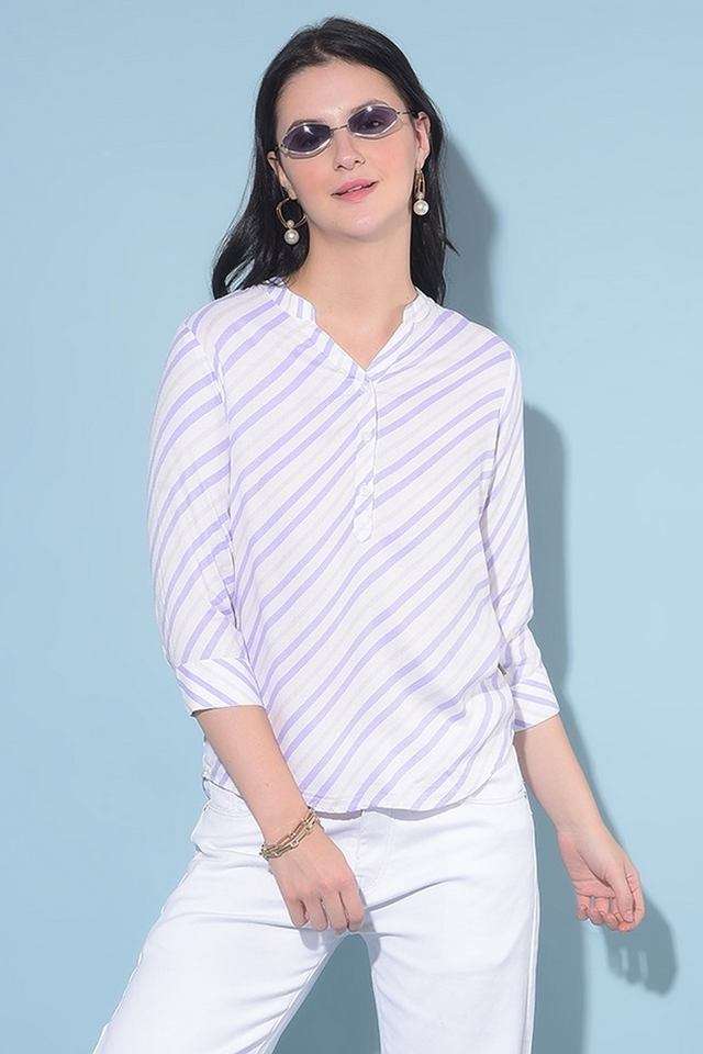 crimsoune club Printed Viscose Collared Women's Top-picture-38