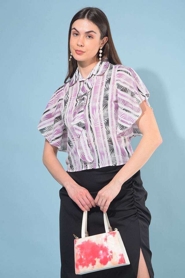 crimsoune club Printed Polyester Spread Collar Women's Top-picture-39