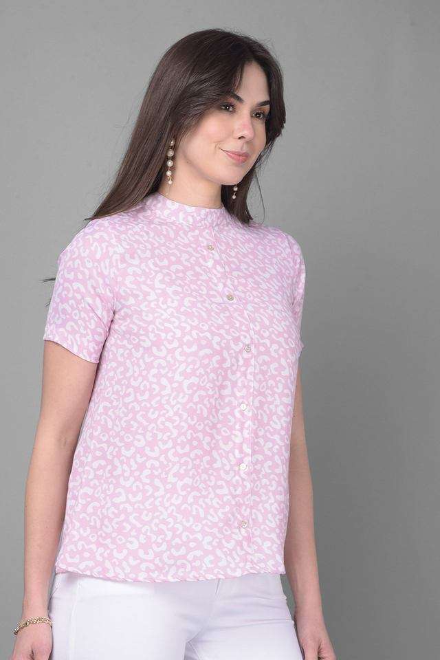 crimsoune club Printed Cotton High Neck Women Shirt-picture-11