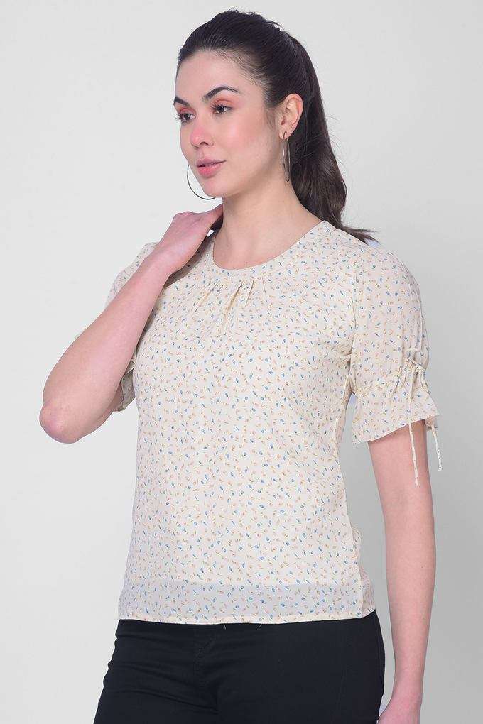 crimsoune club Floral Cotton Round Neck Women Top-picture-39