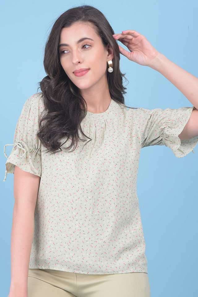 crimsoune club Floral Cotton Round Neck Women Top-picture-12