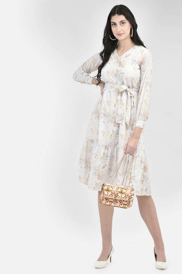 crimsoune club Floral V-Neck Polyester Women Dress-picture-31