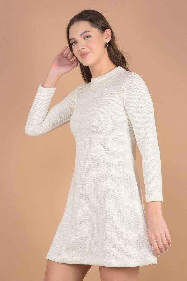 crimsoune club Solid High Neck Polyester Women Dress-picture-15