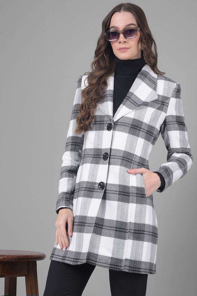crimsoune club Checks Collared Polyester Women's Winter Wear Coat-picture-10