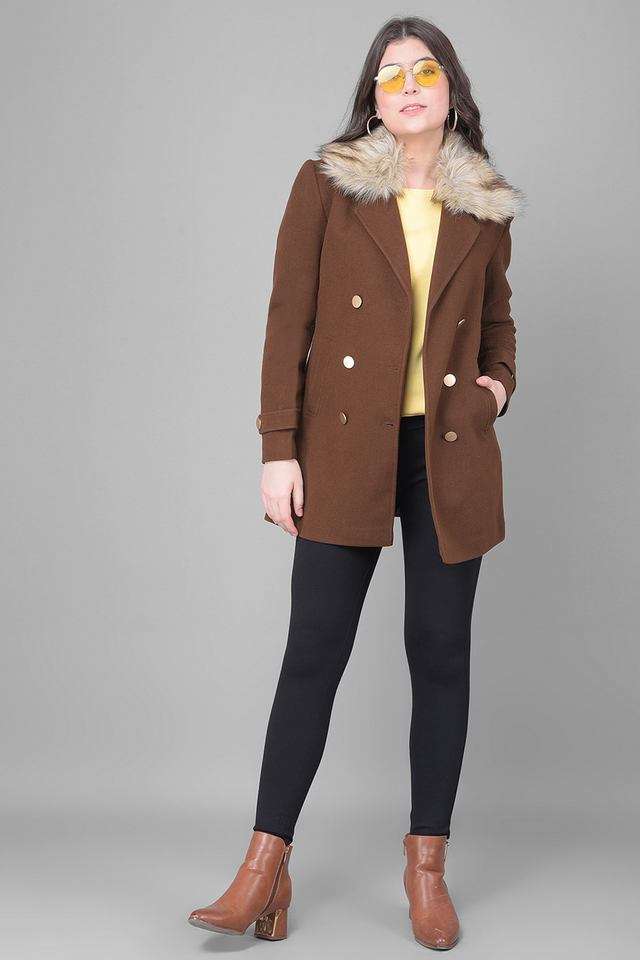 crimsoune club Solid Collared Polyester Women's Casual Wear Coat-picture-35