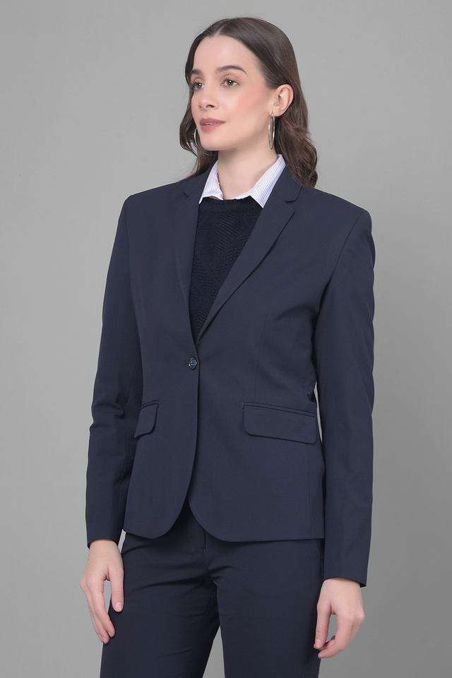 crimsoune club Solid Collared Blended Fabric Women's Casual Wear Blazer-picture-12