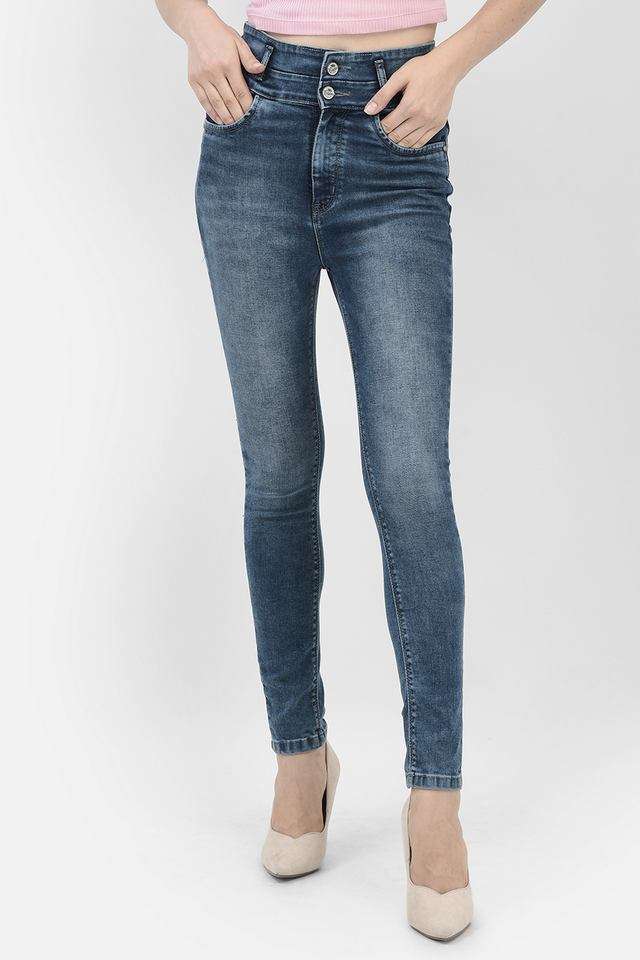 crimsoune club Mid Rise Dark Wash Blended Fabric Skinny Fit Women's Jeans-picture-27
