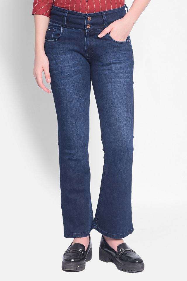 crimsoune club Mid Rise Dark Wash Blended Fabric Relaxed Fit Women's Jeans-picture-30