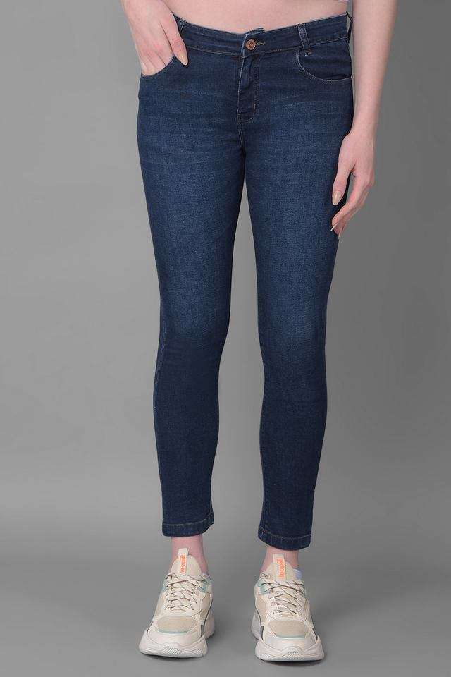 crimsoune club Mid Rise Dark Wash Blended Fabric Skinny Fit Women's Jeans-picture-17