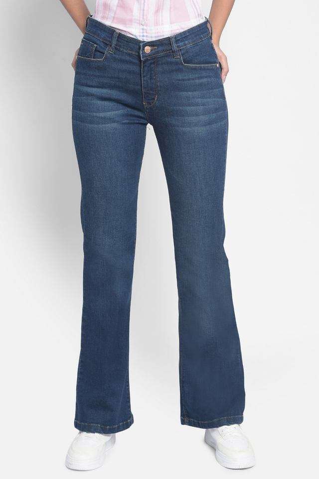 crimsoune club Whiskering Wash Blended Fabric Bootcut Fit Women's Jeans-picture-11