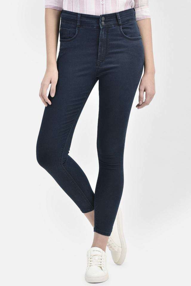 crimsoune club Mid Rise Dark Wash Blended Fabric Skinny Fit Women's Jeans-picture-21