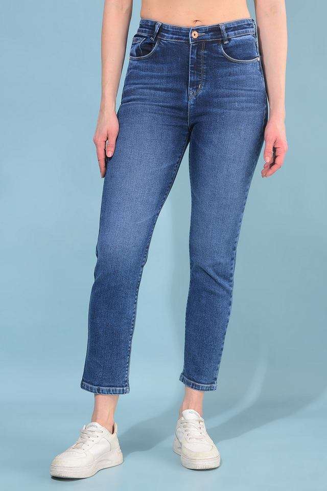 crimsoune club Whiskering Wash Blended Fabric Slim Fit Women's Jeans-picture-13