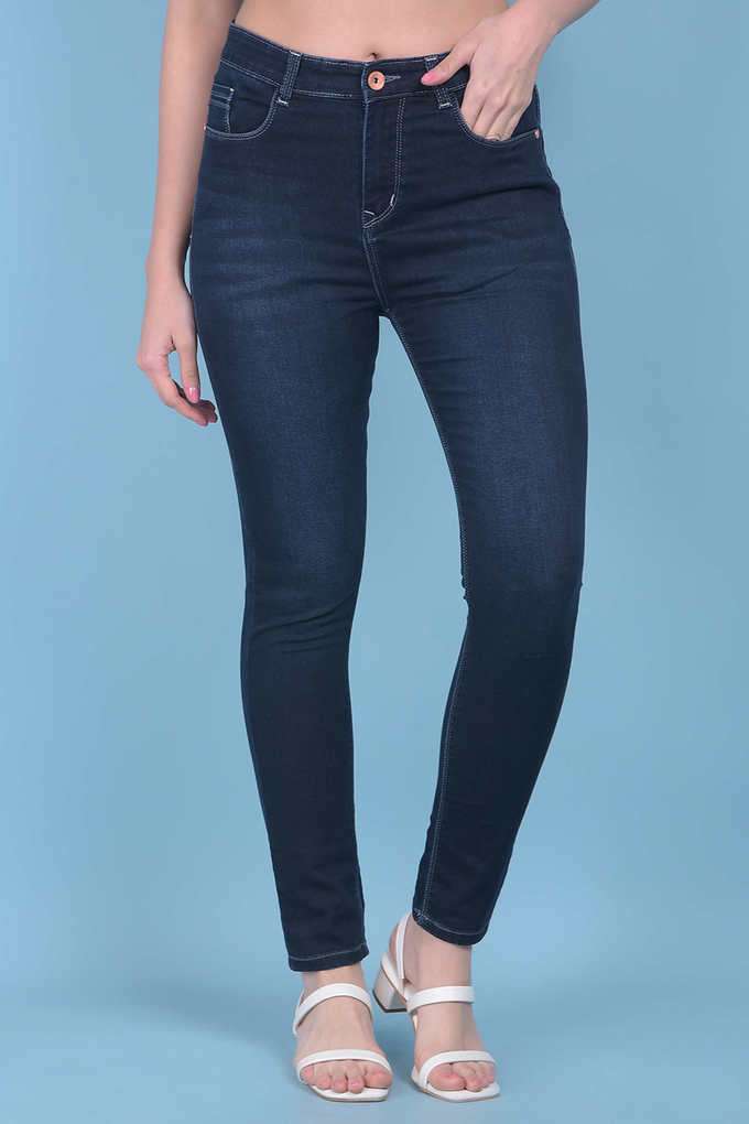 crimsoune club Mid Rise Dark Wash Cotton Skinny Fit Women's Jeans-picture-37