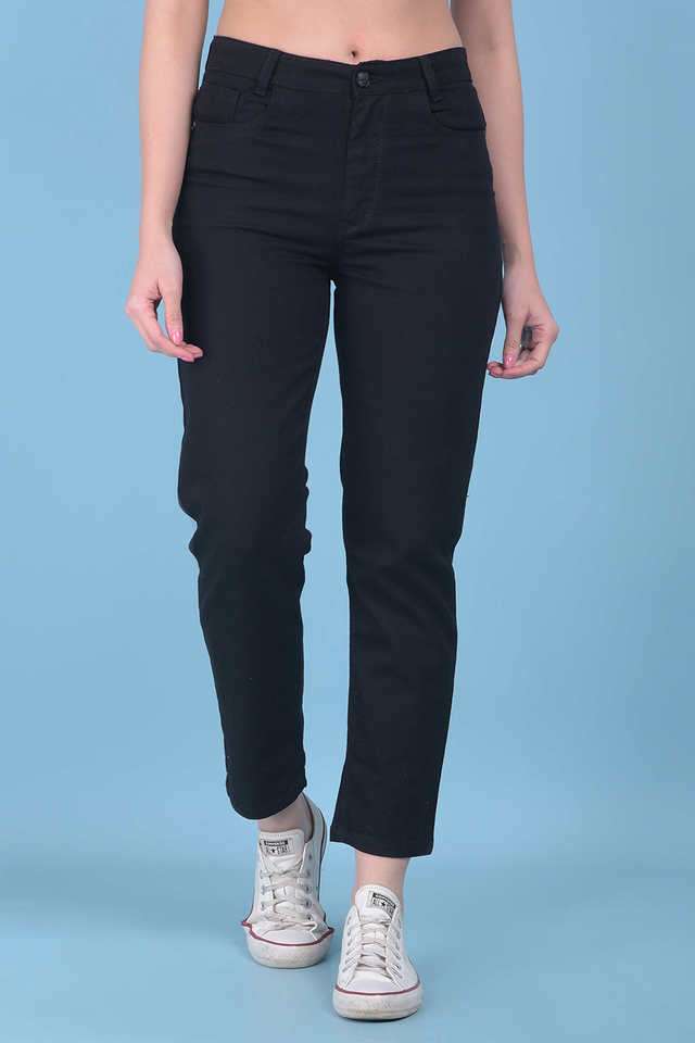 crimsoune club Mid Rise Dark Wash Cotton Straight Fit Women's Jeans-picture-17