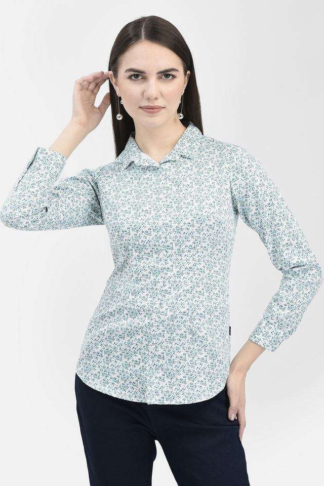 crimsoune club Floral Collared Blended Fabric Women's Casual Wear Shirt-picture-32