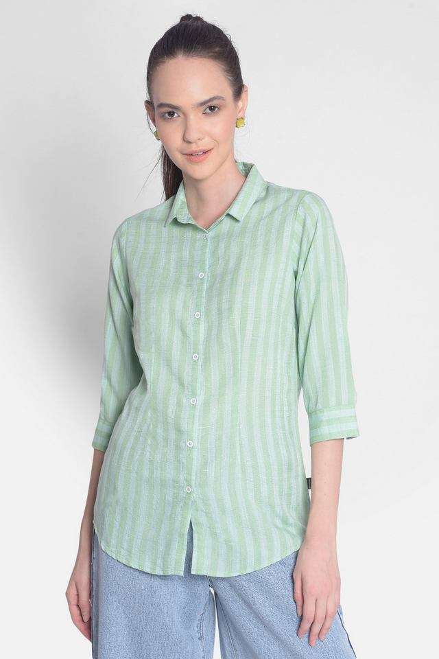 crimsoune club Stripes Collared Viscose Women's Casual Wear Shirt-picture-39