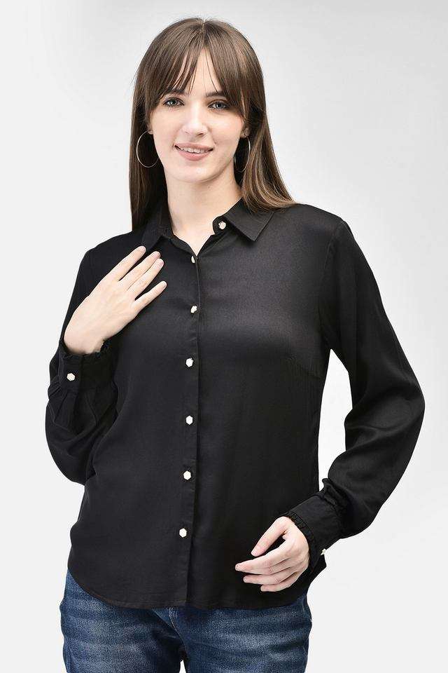 crimsoune club Solid Collared Blended Fabric Women's Casual Wear Shirt-picture-17