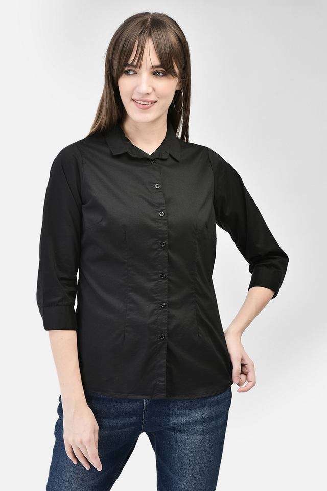crimsoune club Solid Collared Blended Fabric Women Casual Wear Shirt-picture-25
