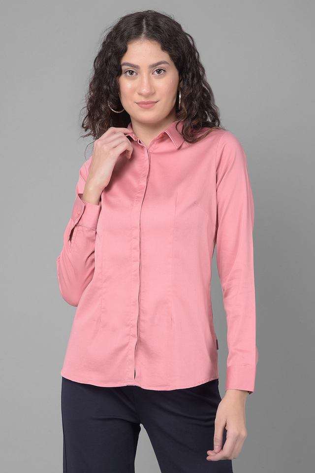 crimsoune club Solid Collared Blended Fabric Women Casual Wear Shirt-picture-35