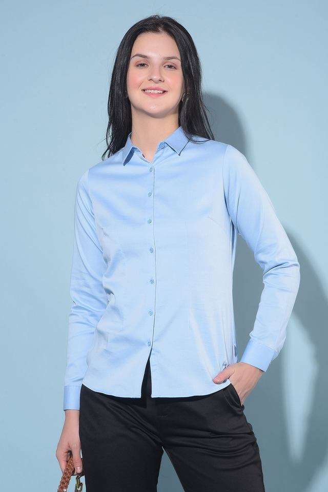 crimsoune club Solid Collared Blended Fabric Women Casual Wear Shirt-picture-28