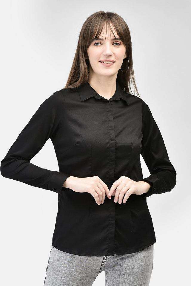 crimsoune club Solid Collared Blended Fabric Women's Casual Wear Shirt-picture-16