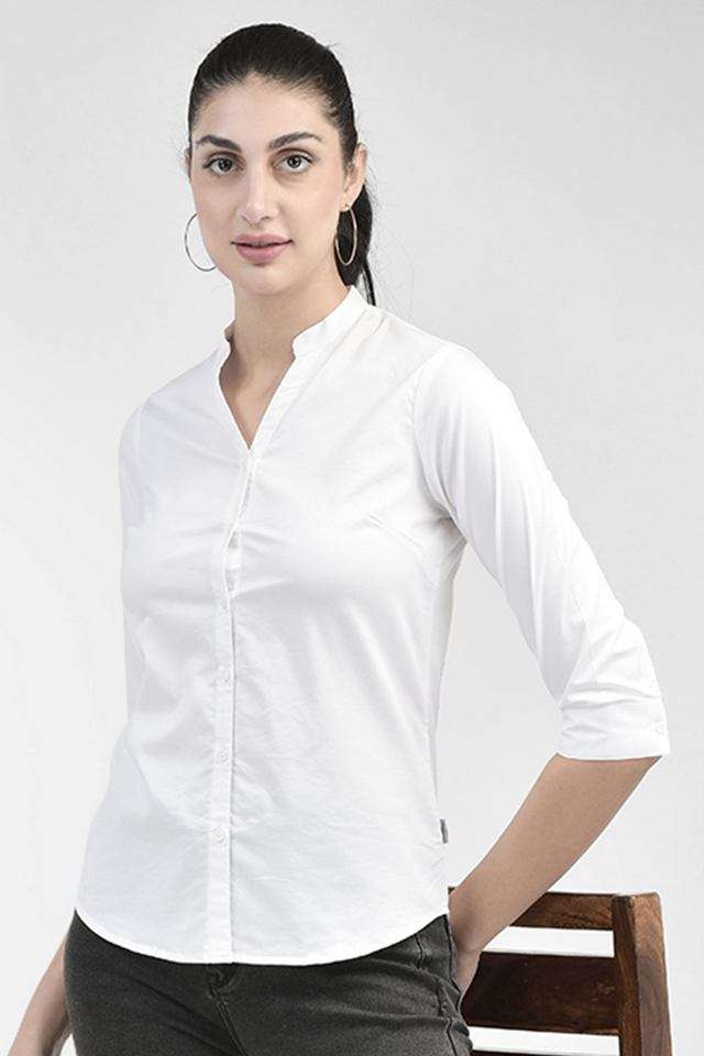 crimsoune club Solid Collared Blended Fabric Women Casual Wear Shirt-picture-38