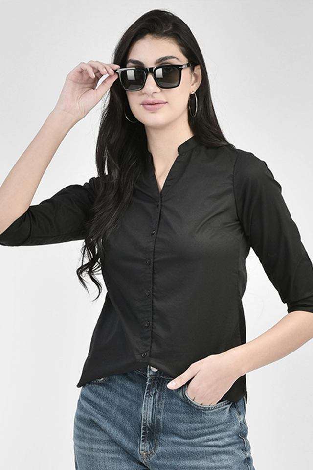 crimsoune club Solid Collared Blended Fabric Women Casual Wear Shirt-picture-35