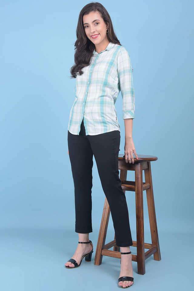 crimsoune club Checks Collared Viscose Women's Casual Wear Shirt-picture-10