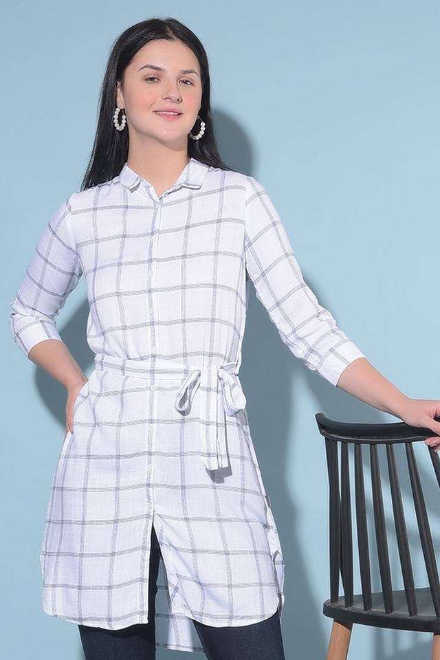 crimsoune club Checks Collared Viscose Women Casual Wear Shirt-picture-33