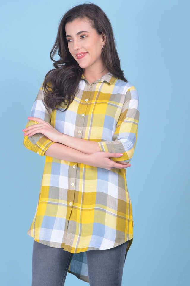 crimsoune club Checks Collared Viscose Women's Casual Wear Shirt-picture-33